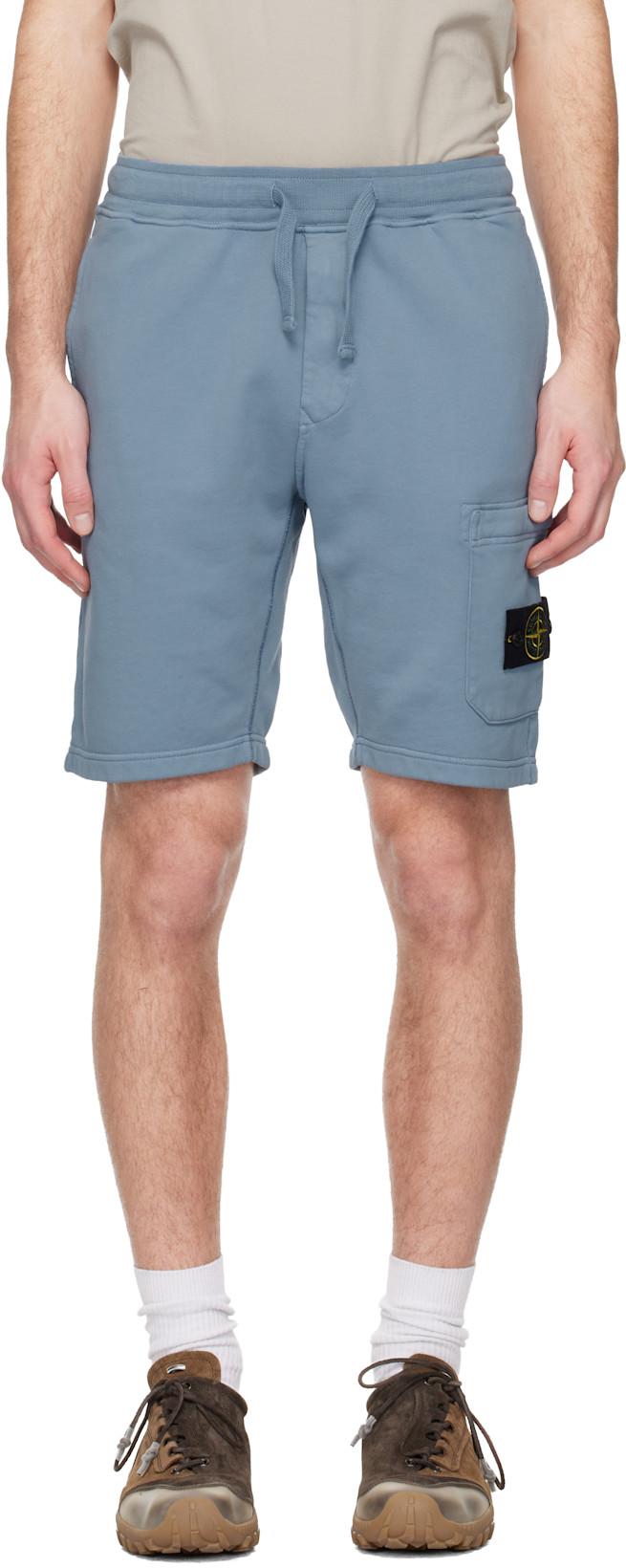 Blue 6200011 Organic Cotton Fleece Shorts by STONE ISLAND