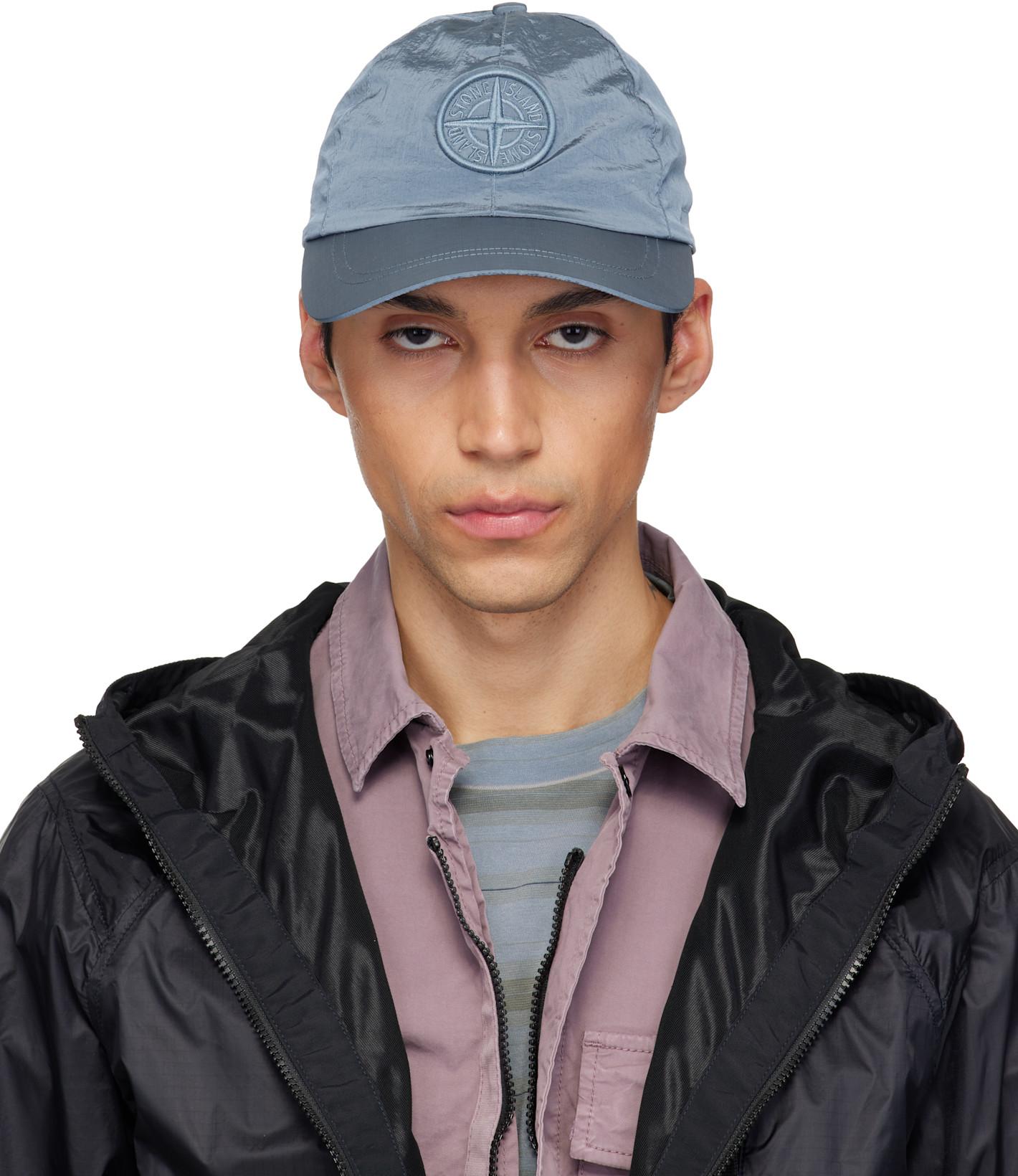 Blue 9100011 Nylon Metal ECONYL Cap by STONE ISLAND