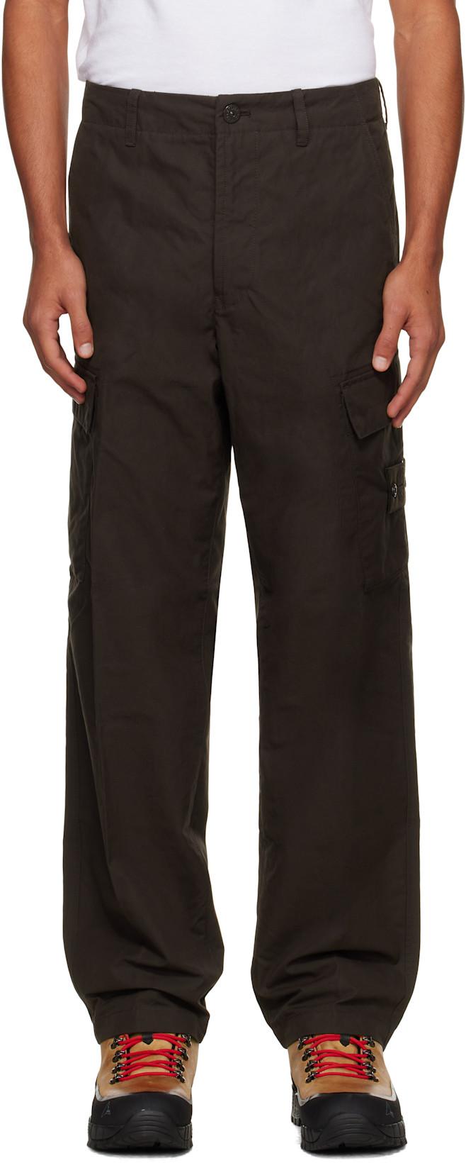 Brown 3100019 Weatherproof Cotton Canvas Cargo Pants by STONE ISLAND