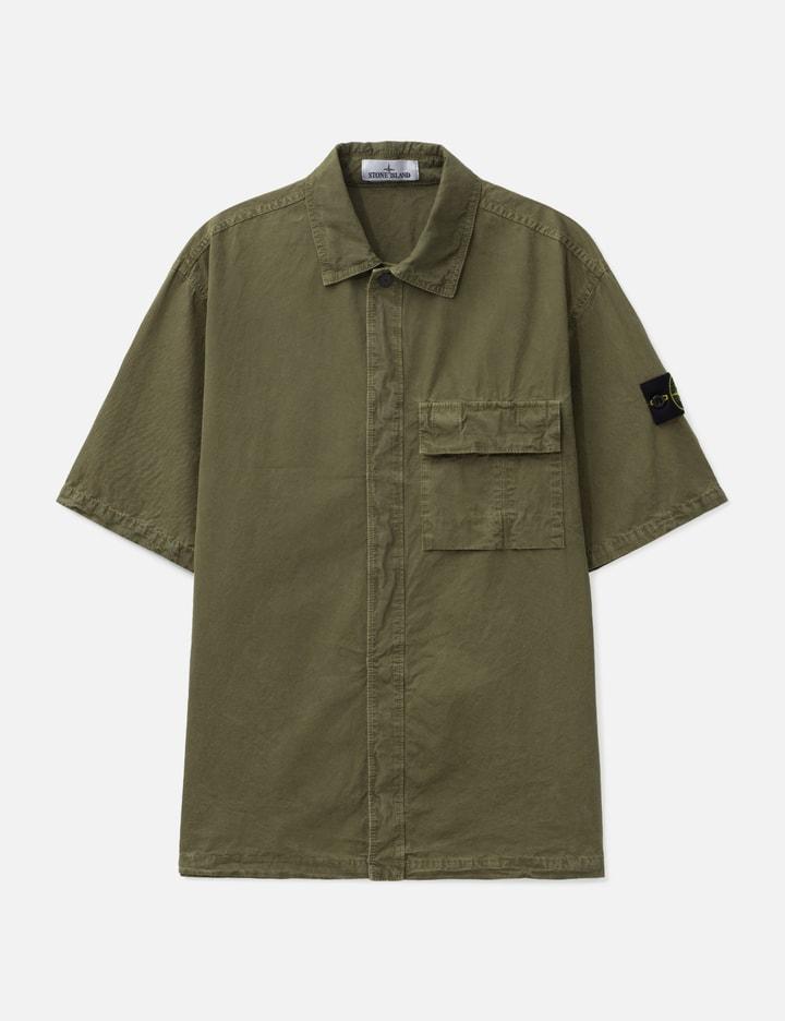 Brushed Organic Cotton Canvas 'Old' Effect Shirt by STONE ISLAND