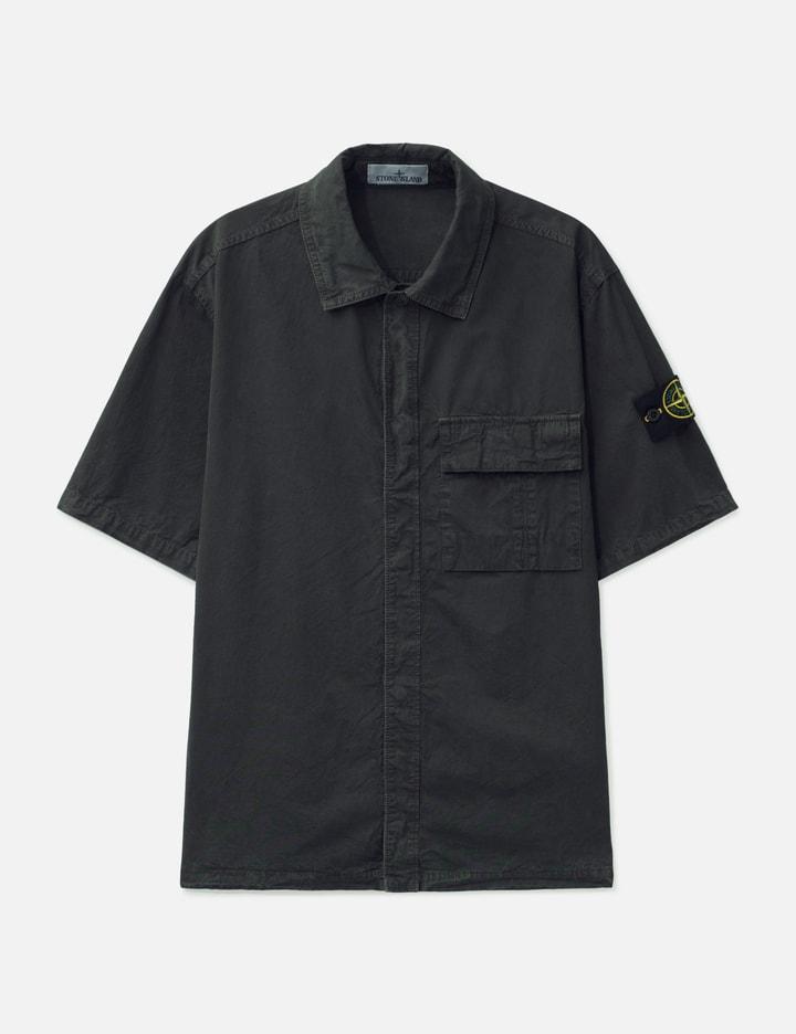 Brushed Organic Cotton Canvas 'Old' Effecthirt by STONE ISLAND