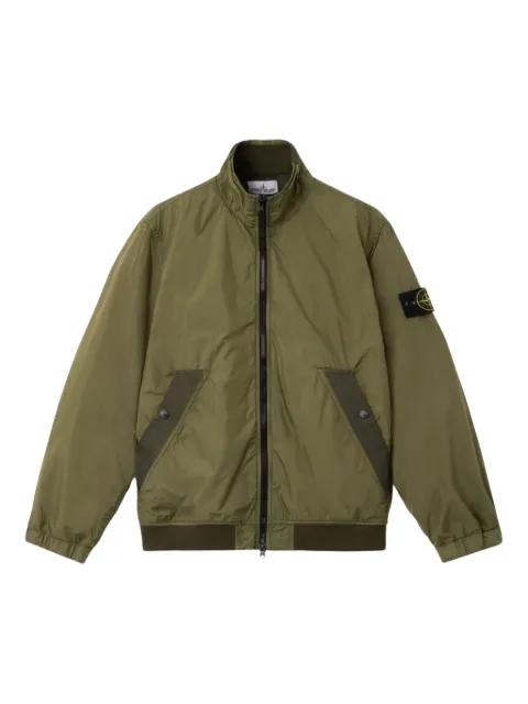 CRINKLE REPS NY logo-patch bomber jacket by STONE ISLAND