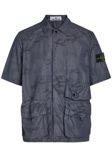 Camo-print cotton-blend shirt by STONE ISLAND