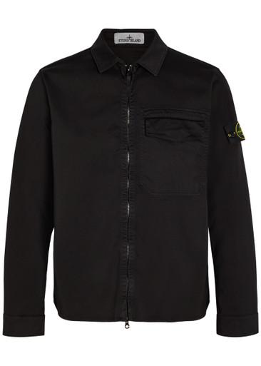 Classic logo stretch-cotton overshirt by STONE ISLAND
