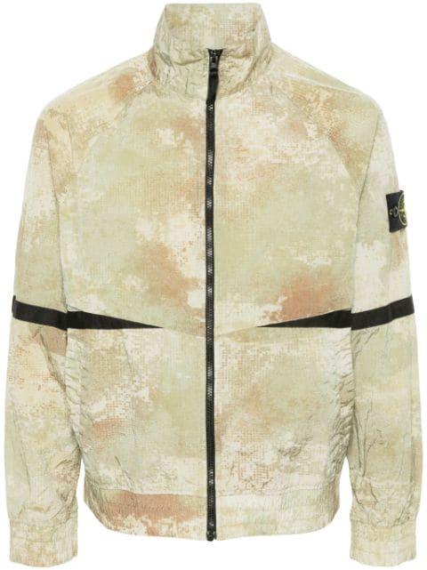 Compass-badge abstract-print jacket by STONE ISLAND
