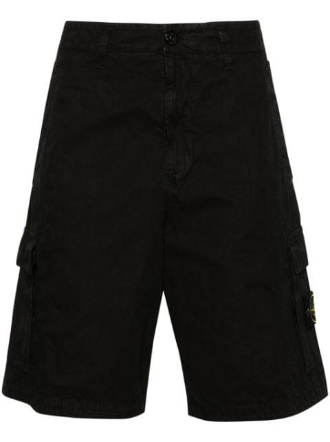 Compass-badge cotton cargo shorts by STONE ISLAND