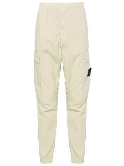 Compass-badge mid-rise tapered cargo trousers by STONE ISLAND