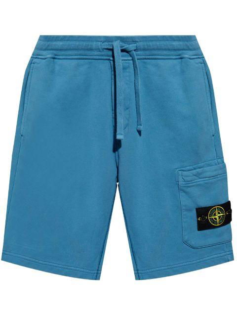 Compass-logo cotton-fleece Bermuda shorts by STONE ISLAND