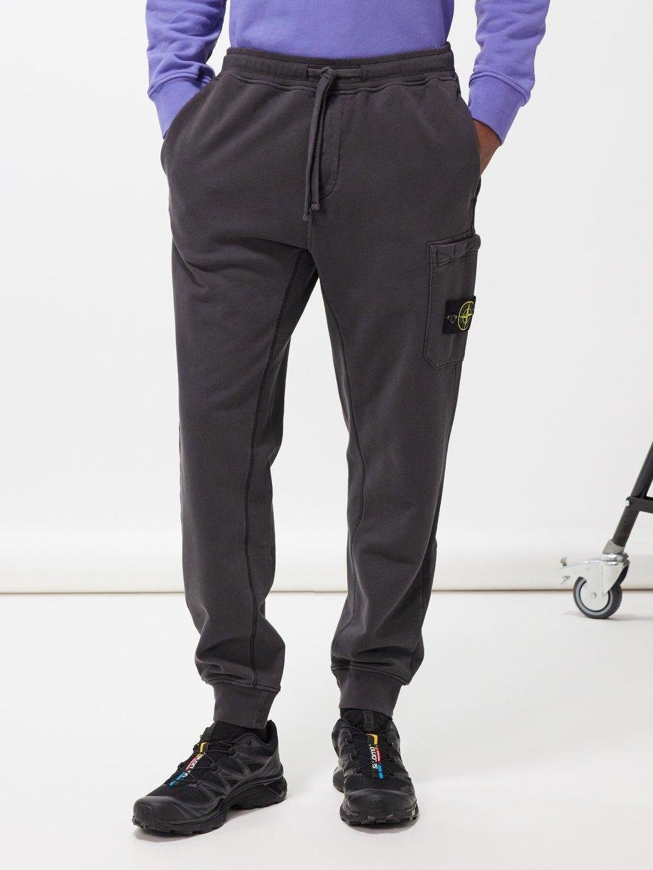 Compass-logo cotton-jersey track pants by STONE ISLAND