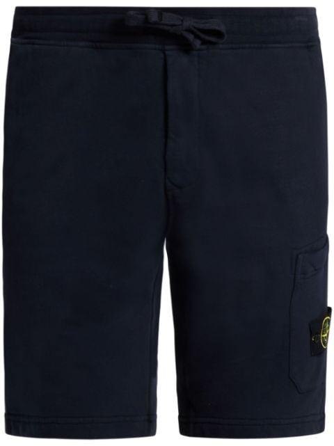 Compass logo-patch cotton track shorts by STONE ISLAND