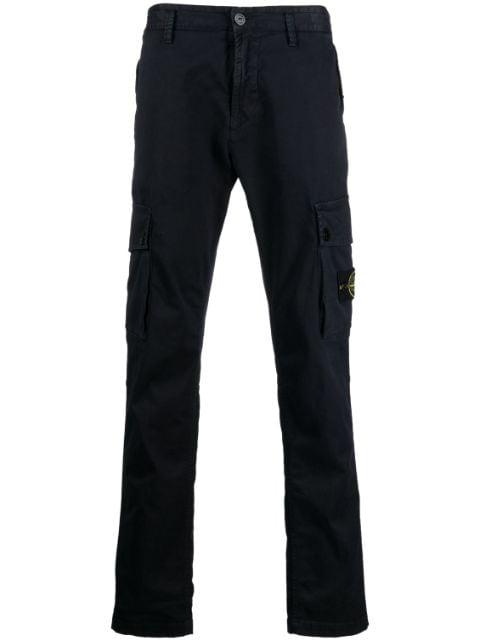 Compass-motif cotton cargo pants by STONE ISLAND