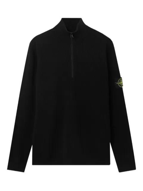 Compass-motif ribbed sweater by STONE ISLAND