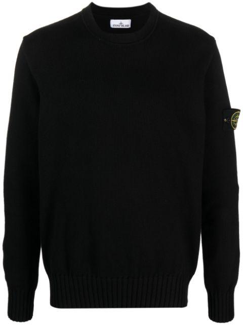 Compass-patch cotton-blend jumper by STONE ISLAND