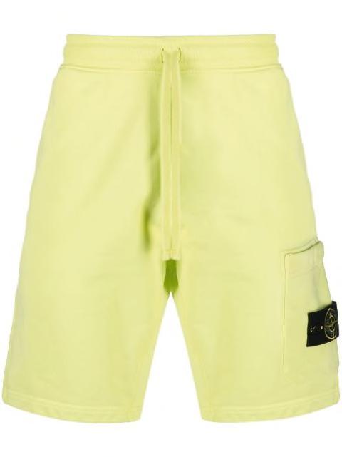 Compass-patch cotton track shorts by STONE ISLAND