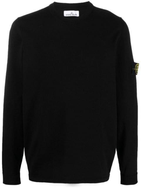 Compass-patch crewneck jumper by STONE ISLAND