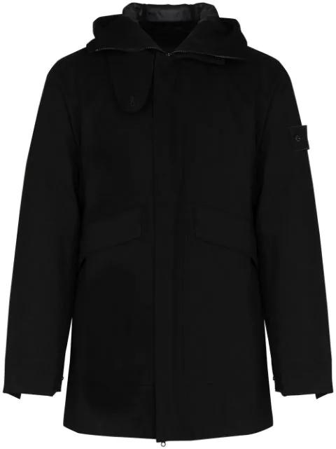 Compass-patch hoodied jacket by STONE ISLAND