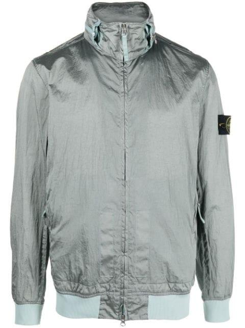 Compass-patch long-sleeved bomber jacket by STONE ISLAND
