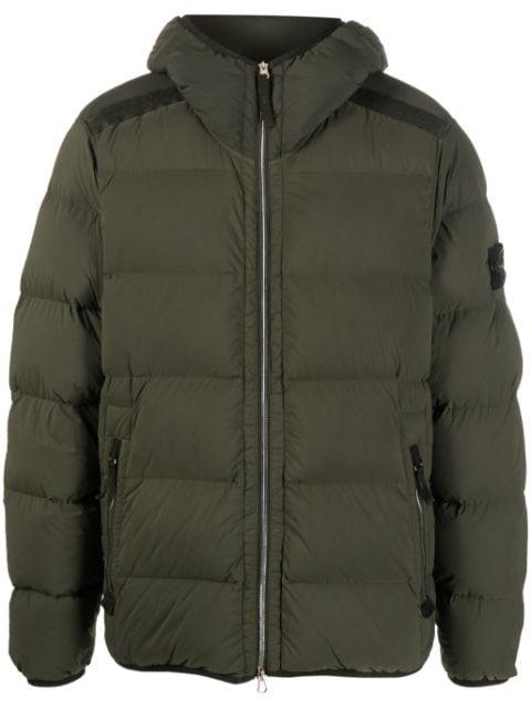 Compass-patch padded down jacket by STONE ISLAND