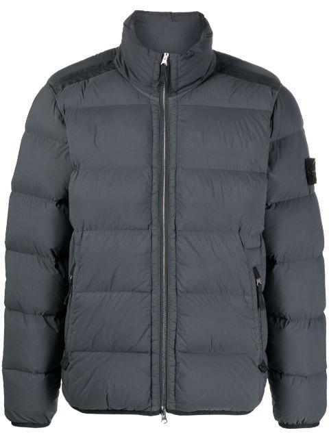 Compass-patch padded down jacket by STONE ISLAND
