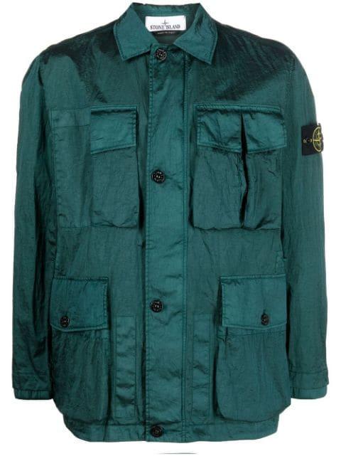 Compass-patch shirt jacket by STONE ISLAND