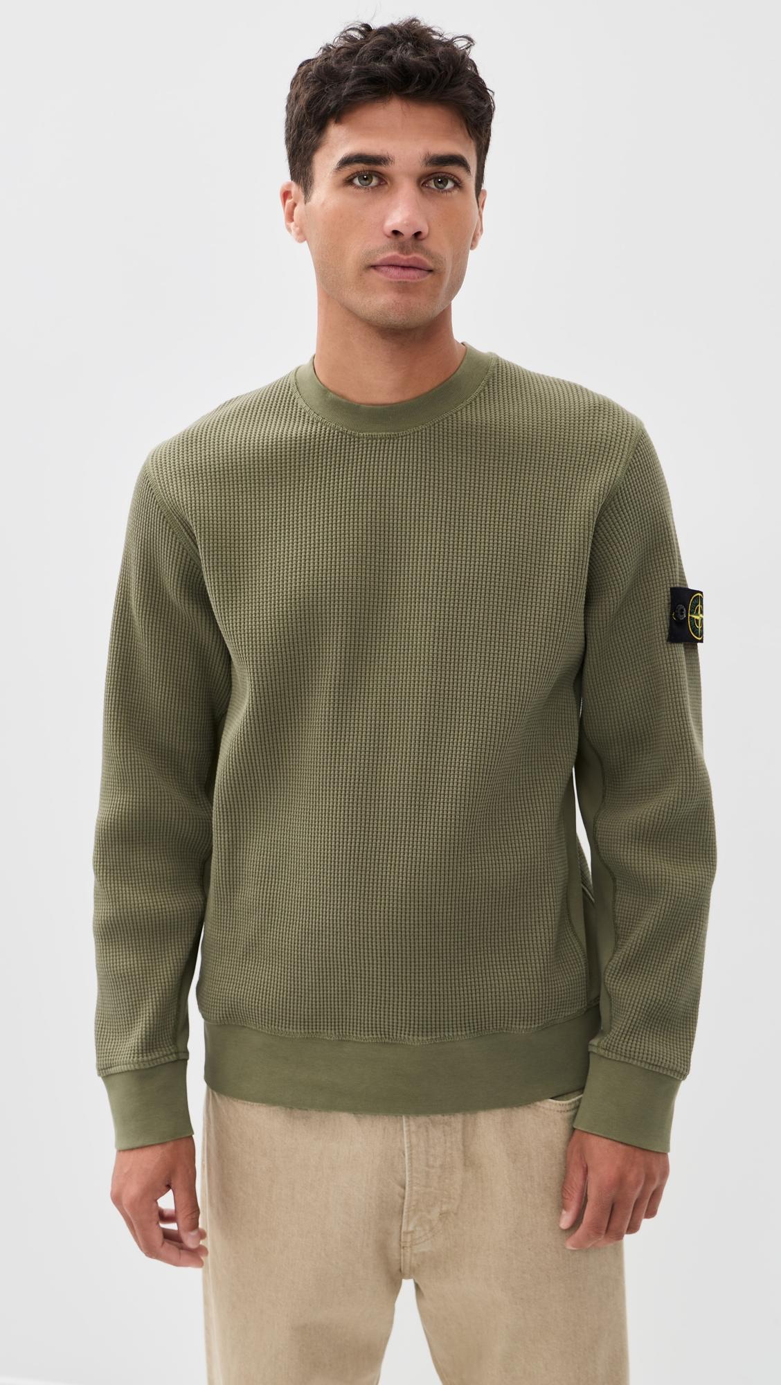 Cotton Waffle Crew Sweatshirt by STONE ISLAND