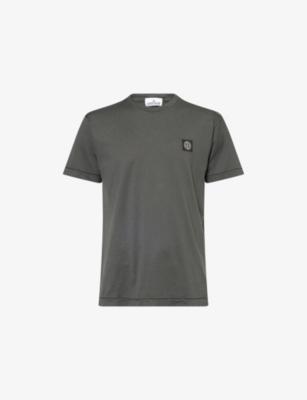 Embroidered Logo-Patch Crewneck Cotton T-Shirt by STONE ISLAND