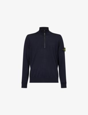 Funnel-Neck Ribbed Wool Polo Neck Top by STONE ISLAND