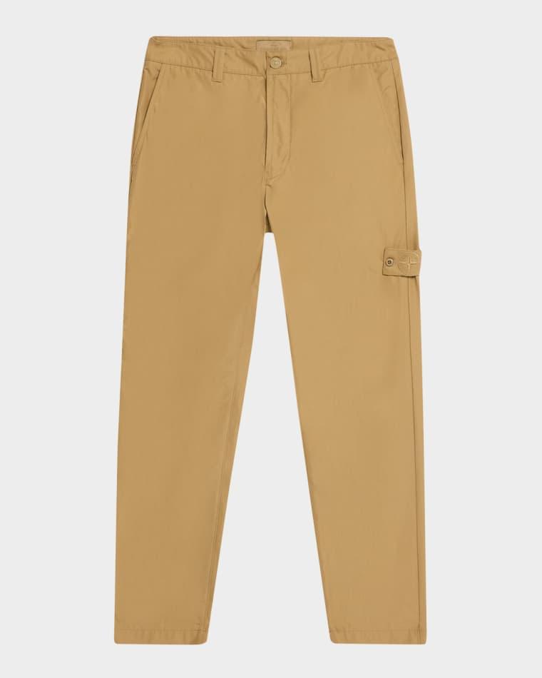 Ghost Cotton Mid-Rise Straight-Leg Pants by STONE ISLAND