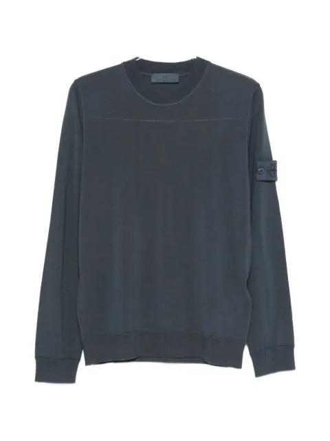 Ghost logo-patch crew-neck sweater by STONE ISLAND