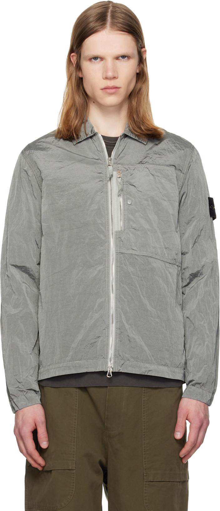 Gray 1200038 Nylon Metal ECONYL Overshirt by STONE ISLAND