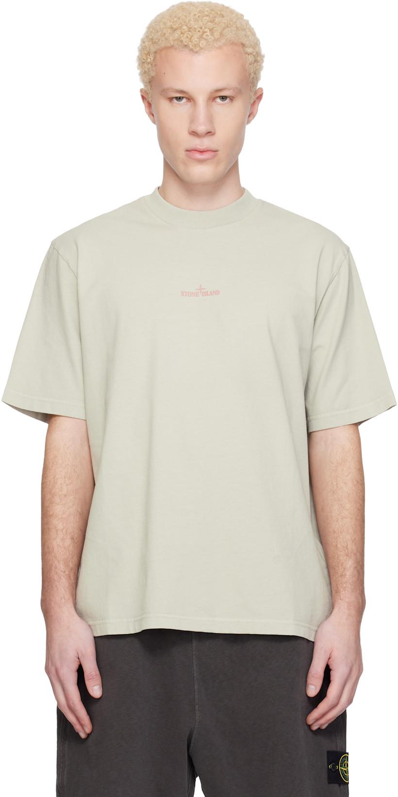 Gray 2100001 Combed Organic Cotton Jersey T-shirt by STONE ISLAND