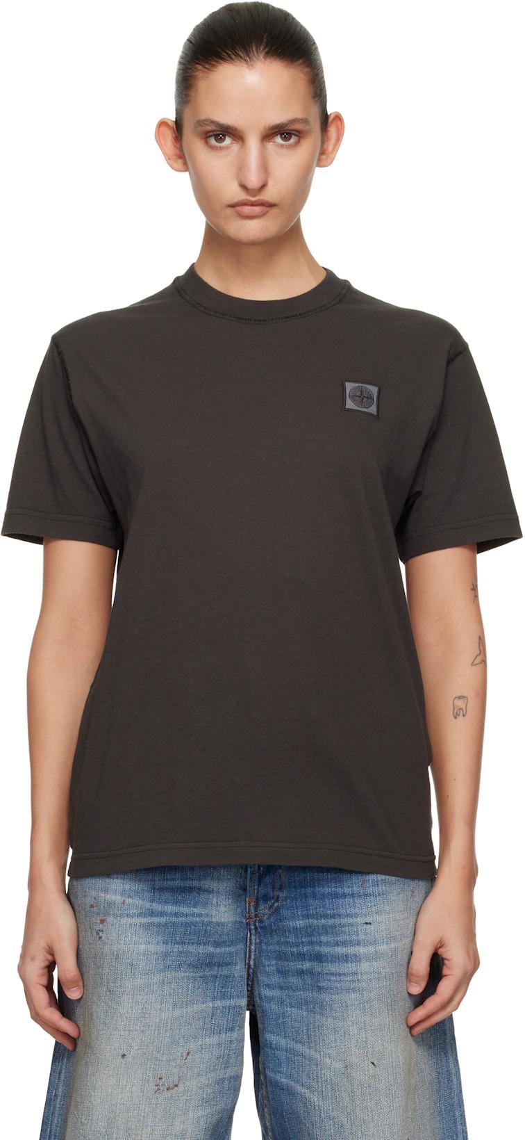 Gray 2100026 Organic Cotton Jersey 'Fissato' Effect T-shirt by STONE ISLAND