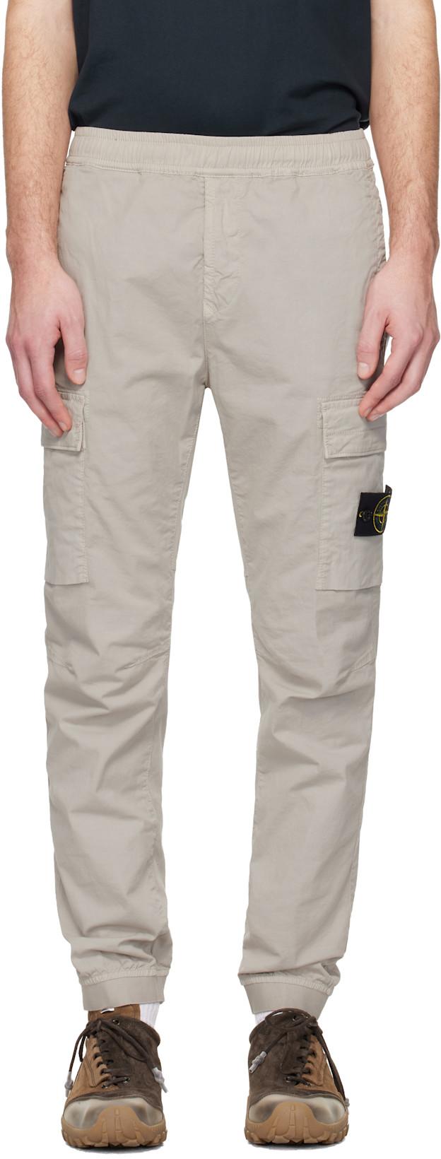 Gray 3100031 Stretch Cotton Tela 'Paracadute' Cargo Pants by STONE ISLAND