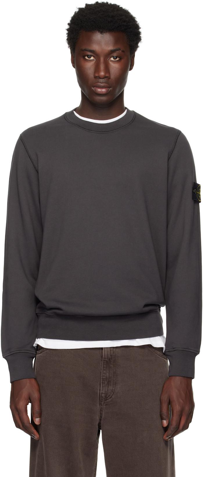 Gray 6100044 Organic Cotton Fleece Sweatshirt by STONE ISLAND