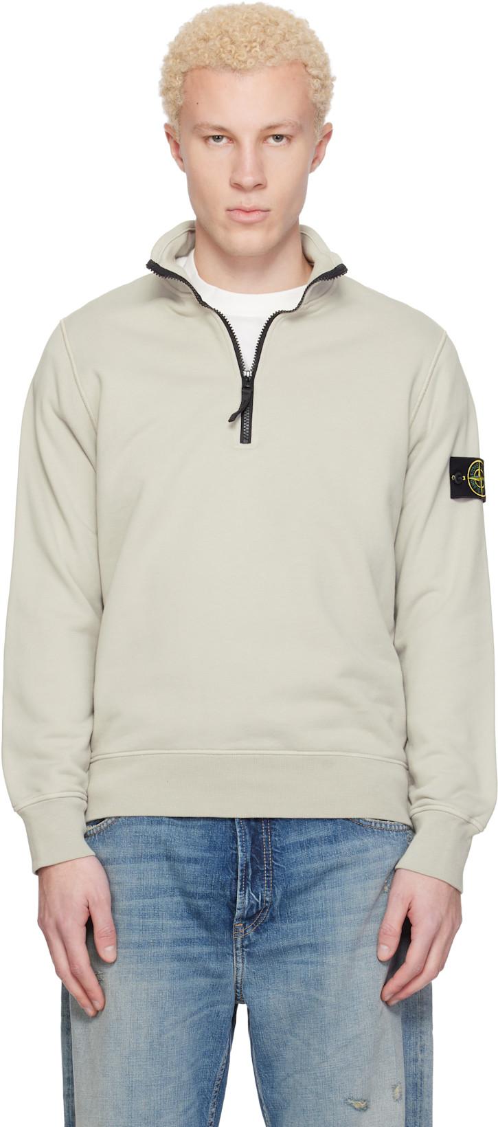 Gray 6100070 Organic Cotton Fleece Sweatshirt by STONE ISLAND