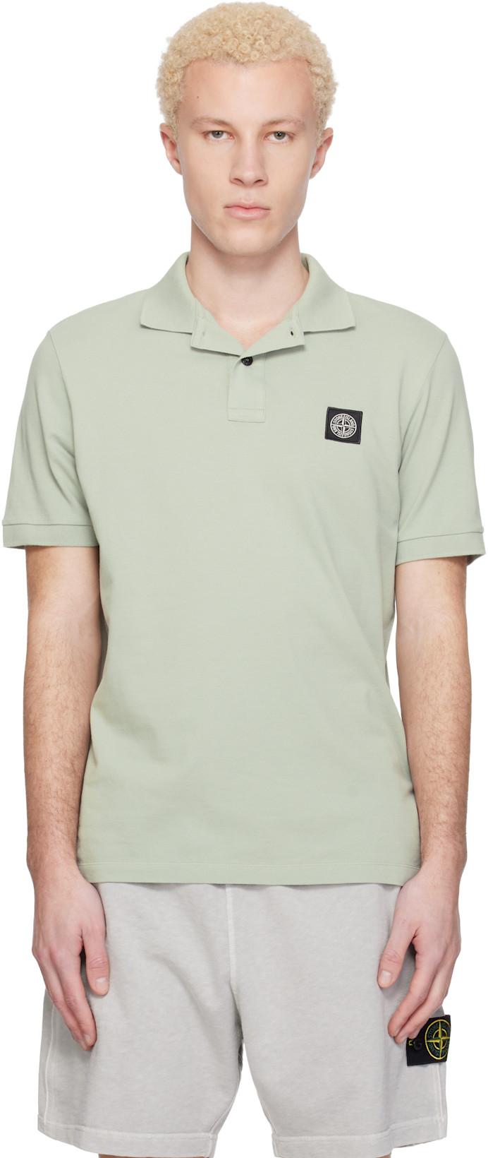 Green 2200008 Organic Cotton Piqué Stretch Polo by STONE ISLAND