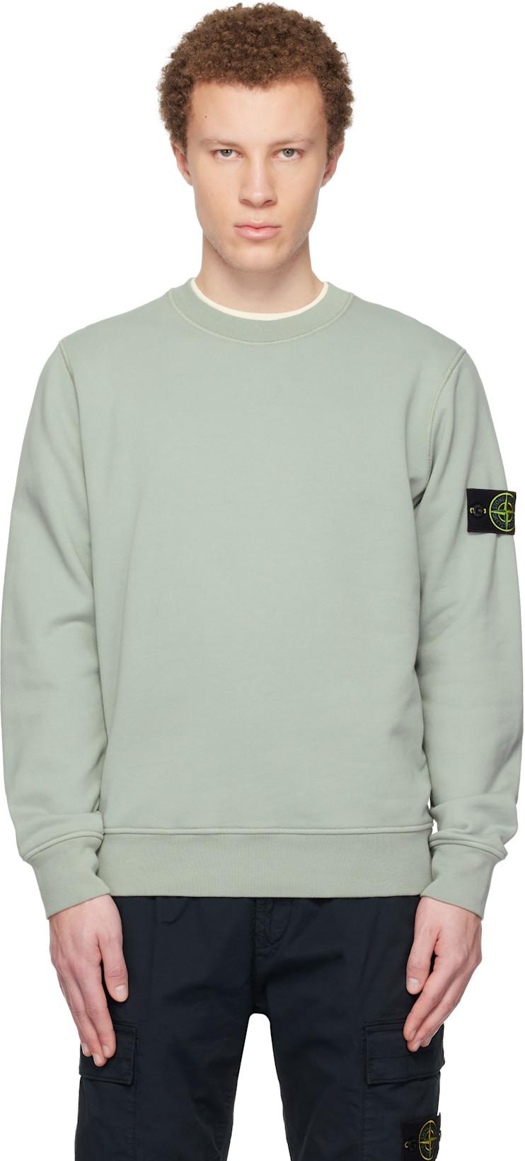 Green 6100060 Organic Cotton Fleece Sweatshirt by STONE ISLAND