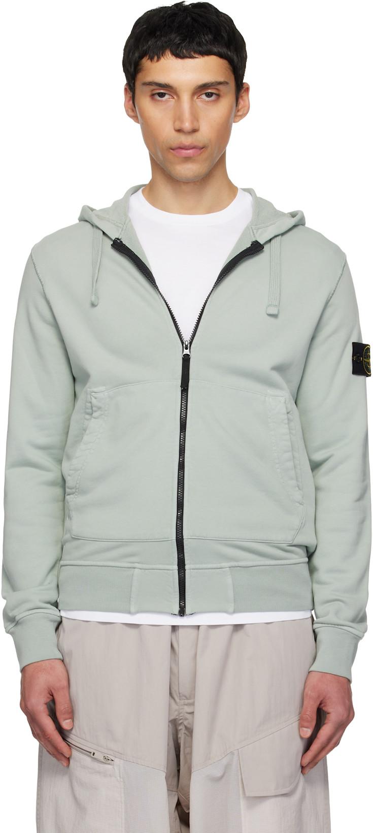 Green 6100061 Organic Cotton Fleece Hoodie by STONE ISLAND