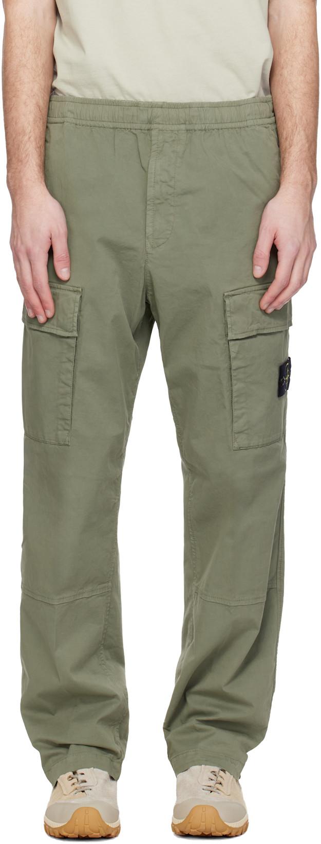 Khaki 3100020 Stretch Organic Cotton Twill Cargo Pants by STONE ISLAND