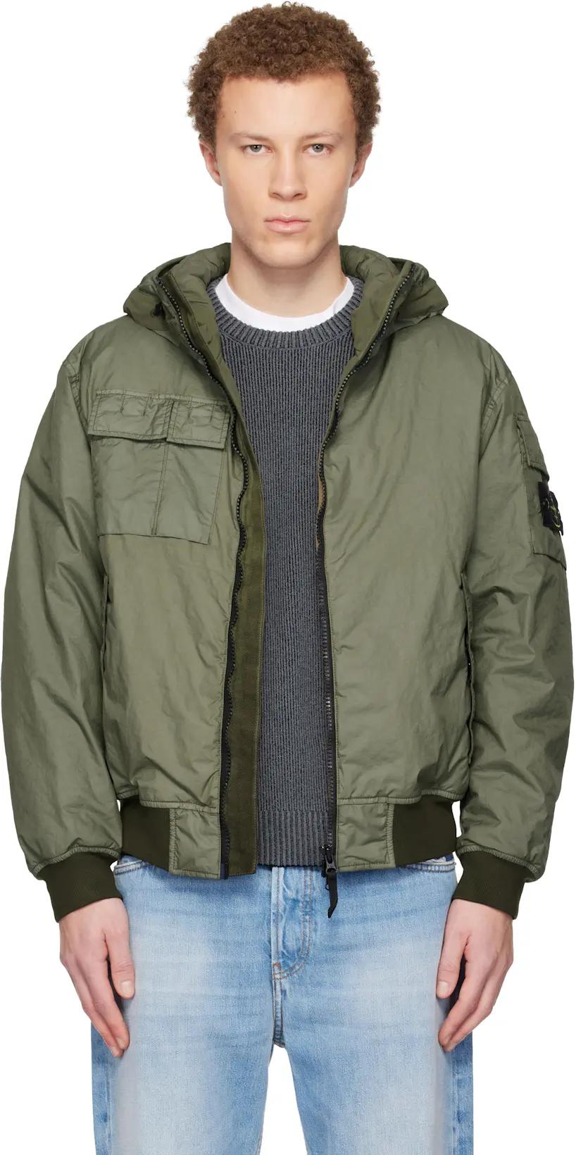 Khaki 4100005 Membrana 3L TC Jacket by STONE ISLAND
