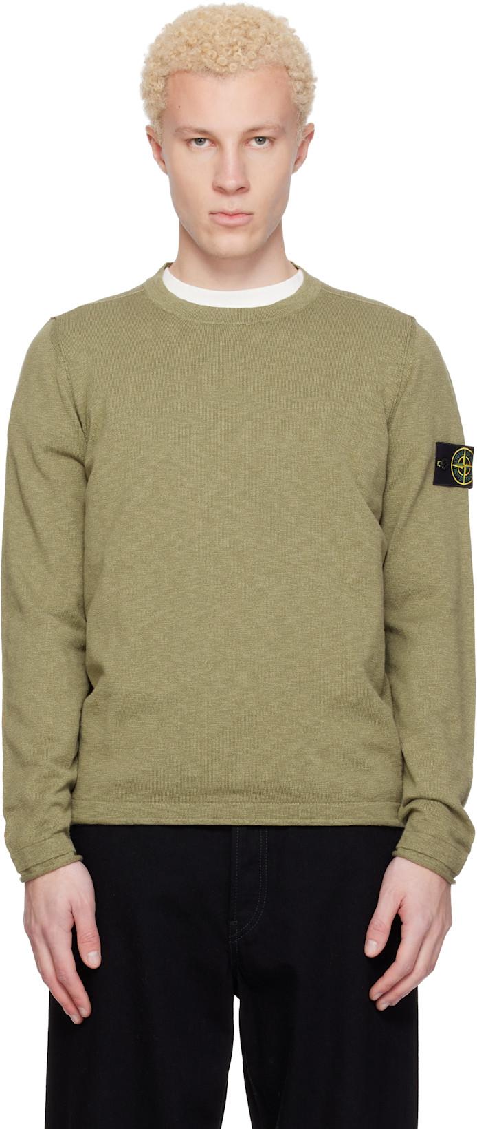 Khaki 5100052 Organic Cotton Nylon Sweater by STONE ISLAND