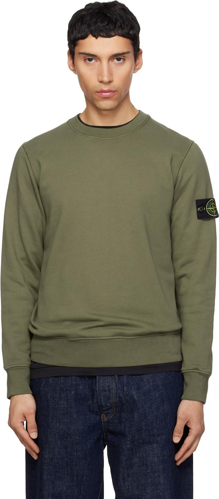 Khaki 6100060 Organic Cotton Fleece Sweatshirt by STONE ISLAND