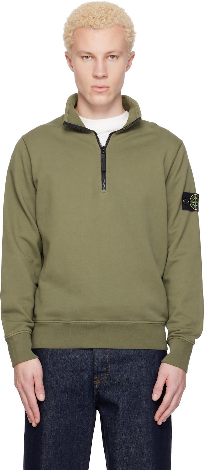 Khaki 6100070 Organic Cotton Fleece Sweatshirt by STONE ISLAND