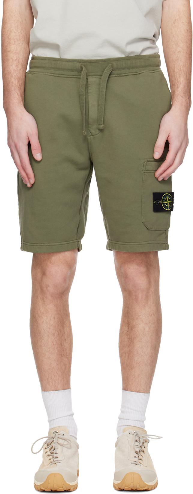Khaki 6200011 Organic Cotton Fleece Shorts by STONE ISLAND