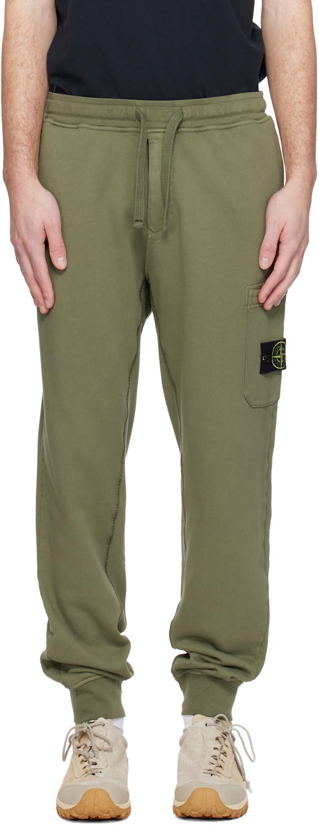 Khaki 6200021 Organic Cotton Fleece Cargo Pants by STONE ISLAND