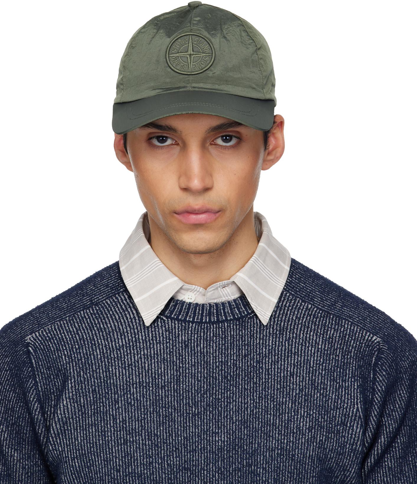 Khaki 9100011 Nylon Metal ECONYL Cap by STONE ISLAND