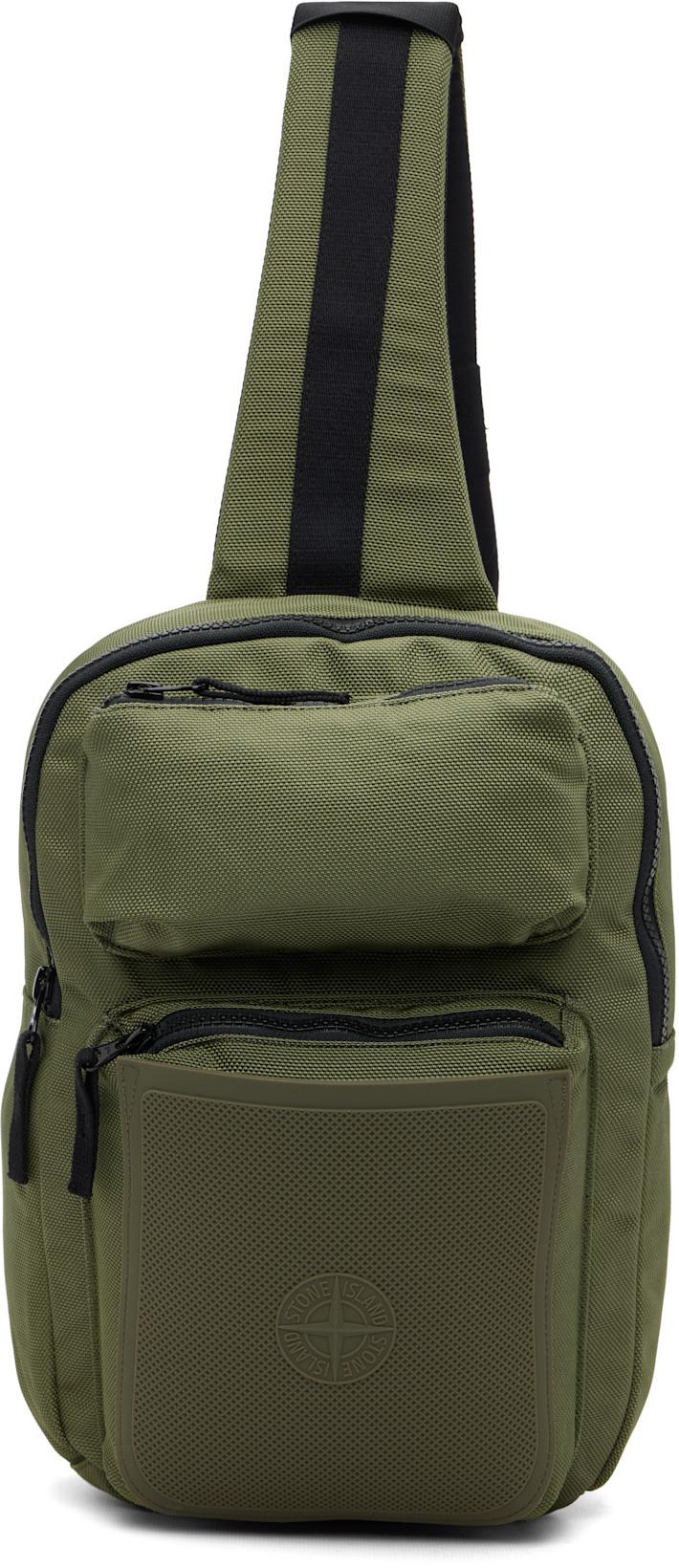 Khaki 9200030 Nylon Panama Accessories Bag by STONE ISLAND