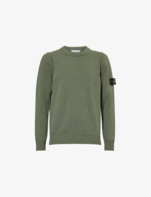 Logo-Patch Crewneck Wool-Blend Jumper by STONE ISLAND