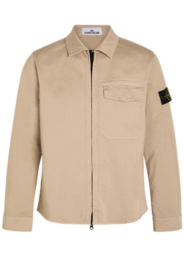 Logo-appliquéd stretch-cotton overshirt by STONE ISLAND