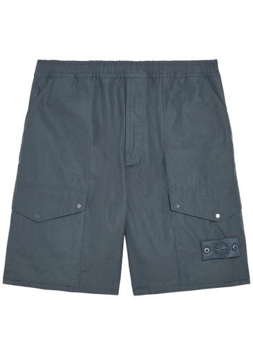 Logo cotton cargo shorts by STONE ISLAND